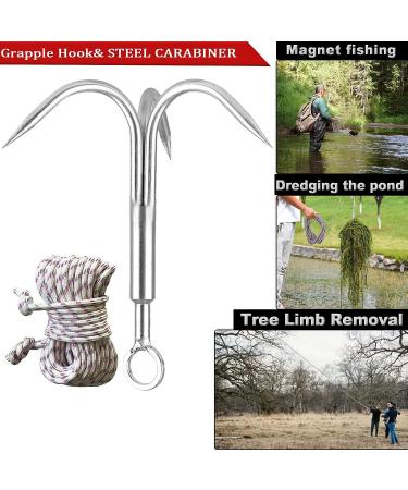 Yiliaw Stainless Steel Outdoor Grappling Hook with 50FT Rope - Climbing Claw for Outdoor Hiking & Tree Limb Removal - Buy Online on GoSupps.com