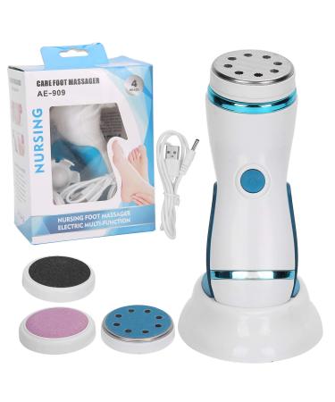 Electric Callus Remover Foot Scrubber Foot File Hard Skin Remover Pedicure Tools with 4 Replacement Grinding For Cracked Heels and Dead Skin(Blue)