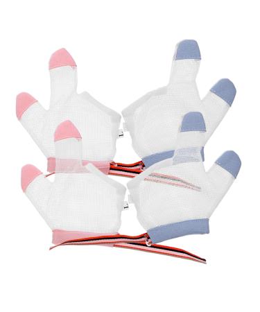 Ibasenice 8 pairs of ring-biting gloves Thumb louts stops thumb litter-stop glove Tool gloves for children baby camper protection baby supply breathable safety mask network