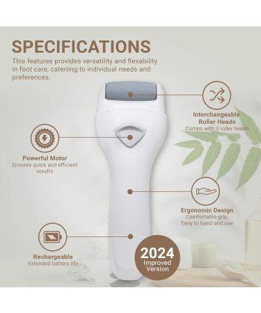 Electric Callus Remover - Waterproof Rechargeable Foot Scrubber with 3 Rollers for Smooth Feet | Best Foot Care Solution - Buy Online on GoSupps.com