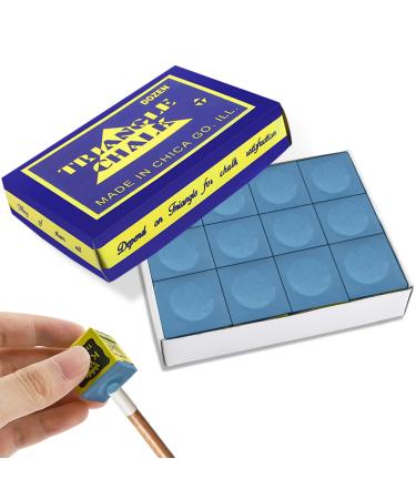 MOERDIFFER Pool Chalk Billiard Chalk Cue Chalk Premium Cue Chalk Set for Professional and Home Players Blue 12 Pack