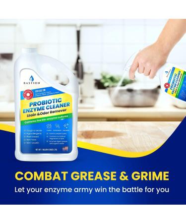 Probiotic Enzyme Cleaner - Professional Strength Stain & Odor Remover - One Gallon Natural Bio-Enzymatic Formula - No Rinse Dye Free - 128 Fl Oz - Buy Online on GoSupps.com