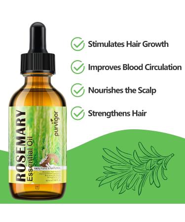Rosemary Essential Oil for Hair Growth & Skin Care (2 Fl Oz) - Stimulates Growth, Nourishes Scalp, Improves Circulation - Hair Loss Treatment - Buy Online on GoSupps.com