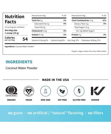 Sprout Living Organic Coconut Water Powder 8 oz - Natural Hydration & Nutrients - Buy Online on GoSupps.com