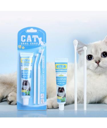 Pet Toothpaste Toothbrush Kit Long Handled Ultra-Soft Bristle Toothbrush Pet Cat Teeth Care Cleaning Cat Cleaning Kit - Buy Online on GoSupps.com