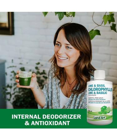 Liquid Chlorophyll Lime Basil 500ml Cold Extracted from Non-GMO Alfalfa - Detox - Alkaline - Natural Body Deodorant Antioxidant - Made in Canada - Buy Online on GoSupps.com