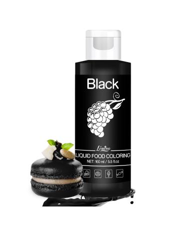 Food coloring - 160ml of liquid food colors for cakes baking cookies macaron - sugar -free concentrated color food coloring for tortendeco drinks Easter egg DIY slime (black)