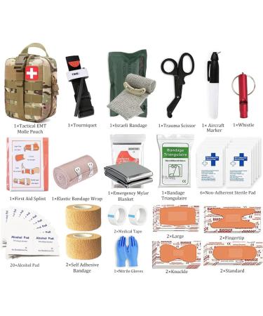 IFAK Trauma Kit with Tourniquet - Military Medical First Aid for Camping and Hiking (Camouflage) - Buy Online on GoSupps.com