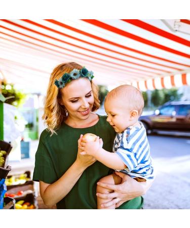 Beaupretty Flower Wreath Women Girls Headband Floral Garland Bridal Headband Crown Bohemia Headdress for Festival Wedding (Mint Green) - Buy Online on GoSupps.com