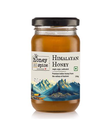 Honey and Spice Kashmiri Himalayan Raw Honey Single Origin Unblended Premium Indian Honey from the Valleys of Kashmir with No Added Sugar 250 Gm