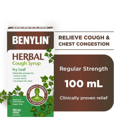 BENYLIN HERBAL Cough Syrup Ivy Leaf Herbal Decongestant Cold & Flu Relief Cough Suppressant Sugar Free Antioxidants 100-mL - Buy Online on GoSupps.com