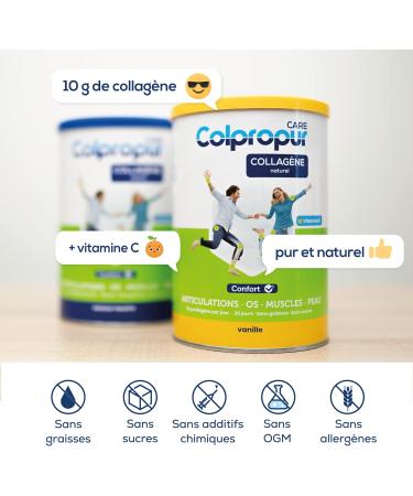 COLPROPUR Hydrolyzed Collagen Powder | 30 Days | Vitamin C | Comfort Bones Joints Muscles | Vanilla Flavor - Buy Online on GoSupps.com