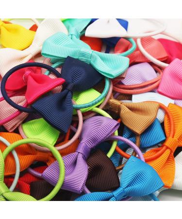 50 PCS Mini Hair Bows for Baby Girls - 1.75 Inch Grosgrain Ribbon Hair Ties & Accessories for Kids & Toddlers - Buy Online on GoSupps.com