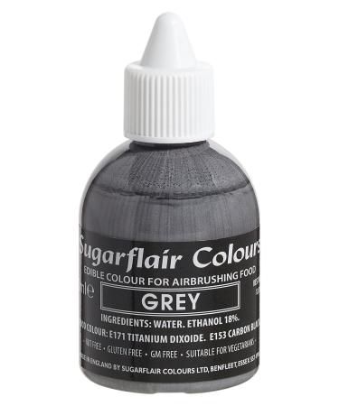 Sugarflair Grey Edible Airbrush Colour - Edible Food Colouring Airbrush Paint for Cakes Cupcakes Icing and Cake Decorations - 60ml