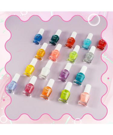 Aieenjor Children Nail Polish Set - Non-Toxic Water-Based Peel Off 18 Fast-Drying Colors | Gift Box for Kids Aged 3+ - 18-Piece Fun Set - Buy Online on GoSupps.com