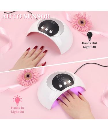 Wisdompark 54W UV LED Nail Lamp with Automatic Sensor - Professional Gel Nail Dryer for Curing Polish - White - Buy Online on GoSupps.com