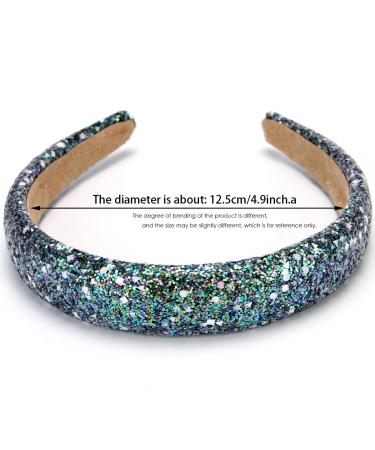 4 PCs Glitter Sequin Headbands for Girls & Women - Sparkling 1.1-Inch Wide Padded Hair Bands in Black Gray Beige White - Buy Online on GoSupps.com