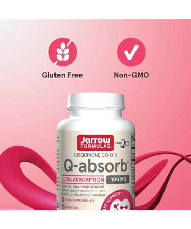 Jarrow Formulas Q-absorb Co-Q10 100 mg - 60 Softgels - Dietary Supplement - Antioxidant Support for Mitochondrial Energy Production & Cardiovascular Health - Up to 60 Servings Unflavored 60 Count (Pack of 1) - Buy Online on GoSupps.com