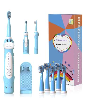 Dinosaur Toothbrush Kids Sonic Electric Toothbrush for Children Toddlers Boys Girls Age 3-12 with 30s Reminder 2 Mins Timer 5 Modes 6 Brush Heads Rechargeable Wall-Mounted Holder 8680 Blue+ 6 Heads+ Holder(package Might Vary) - Buy Online on GoSupps.com