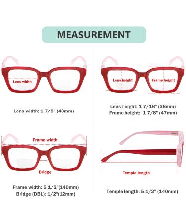 Eyekepper 4 Pack Stylish Bifocal Reading Glasses for Women - Oversized Square Eyeglasses (1.0x) - International Shipping Available - Buy Online on GoSupps.com