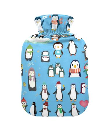 Hot water bottles with cover penguin hot water bag for pain relief neck and shoulder pain water heating pad 2 liters