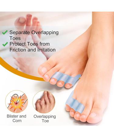 Soft Silicone Little Toe Separator - 8 Pairs | Breathable 3-Hole Overlapping Toe Protector for Scuff Protection - Buy Online on GoSupps.com