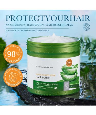 Hair mask 500 g Aloe Vera hair mask repairs dry frizzy and split ends moisturizing smoothing and caring hair mask - Buy Online on GoSupps.com