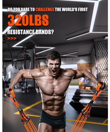 320lbs Heavy Duty Resistance Bands for Workout - Fitness & Muscle Training Home Gym Equipment Yoga & Strength - Buy Online on GoSupps.com
