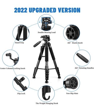 Professional Heavy Duty Camera Tripod Stand - Compatible with DSLR, Canon, Nikon, iPhone - Max Load 15 LB - Black - Buy Online on GoSupps.com