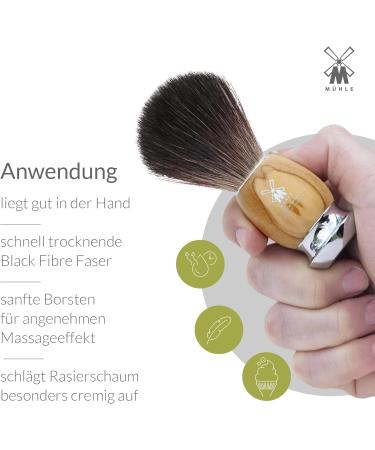 M HLE VIVO Olive Wood 3-Piece Black Fibre Razor Shaving Set | Premium Eco-Friendly Shaving Accessories - International Shipping Available - Buy Online on GoSupps.com