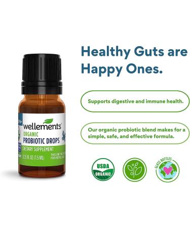 Wellements Organic Probiotic Drops for Baby Digestive & Immune Support | 0.25 Fl Oz 141188 | Dye-Free, Paraben-Free, Preservative-Free | Infants & Toddlers - Buy Online on GoSupps.com