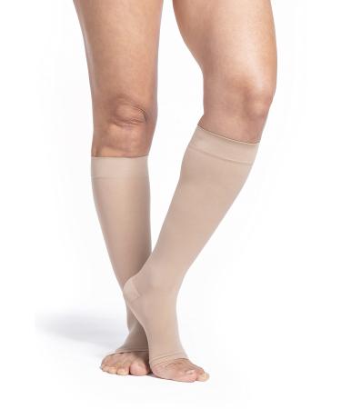 SIGVARIS Women s Style Sheer 780 Open Toe Calf-High Socks 30-40mmHg - Natural - Small Short Natural SS - Small Short
