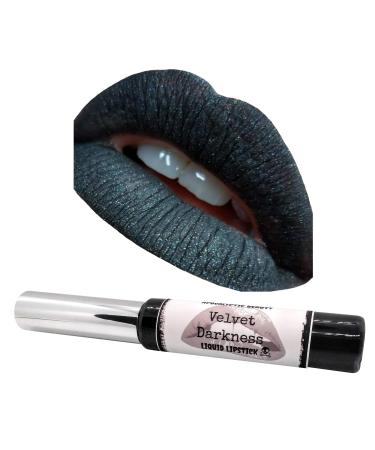 Apocalyptic Beauty Black Dark Lipstick - Teal Blue Green Goth Liquid Lipstick for Cosplay - 100% vegan & cruelty-free beauty products inspired by Horror  Pop Culture  and the Absurd (Velvet Darkness)