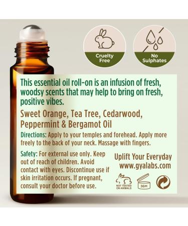 Gya Labs Purify Essential Oil Roll-On - Fresh Cleansing Scent 10ml (Pack of 1) - Buy Online on GoSupps.com