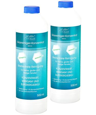Sichler household appliances window plaster concentrate: glass cleaner concentrate 2x 500 ml for up to 11 liters of cleaners (window cleaner concentrate window cleaning robot glass cleaner) 500 ml (2 Pack)