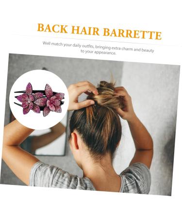 Housoutil Grip Hair Back Hair Holder Clip Korean Hair Clips Curl Clips Rhinestone Barrettes for Women Rhinestones Back Hair Clip Miss South Korea - Buy Online on GoSupps.com