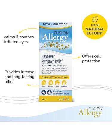 Fusion Allergy Day & Night Eye Gel | Drug-Free Allergy Relief for Dry, Irritated Eyes | Natural Ectoin Formula | 10ml - 220-250 doses - Buy Online on GoSupps.com