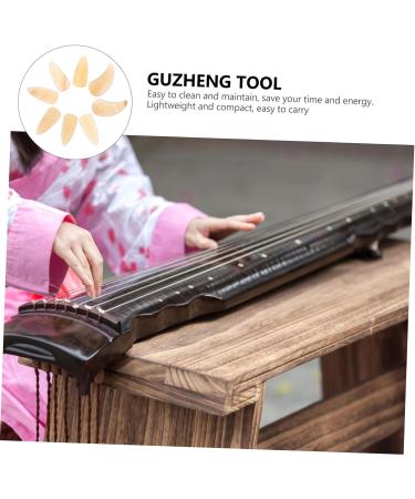 8 Pcs Guzheng nail pieces guzheng practice tools guzheng finger picks guitar thumb picks lute instrument kids musical Durable Guzheng Supplies child horns meter aldult 2.5X1.2X0.1CM Light Yellow 02 - Buy Online on GoSupps.com