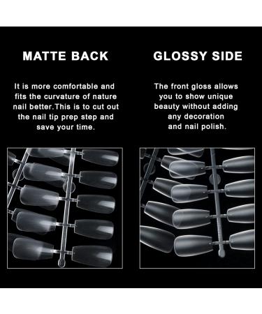 Medium Coffin Poly Extension Soft Gel Nail Tips | Clear Acrylic Ballerina Tips - 15 Sizes for Salons & DIY Nail Art - Buy Online on GoSupps.com