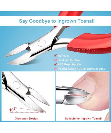 Toenail Clippers for Seniors Thick Toenails Toe Nail Clippers Set for Ingrown Toenail Men and Adults Professional Super Sharp Curved Blade Grooming Tool Predicure - Buy Online on GoSupps.com