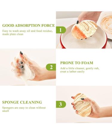 3-Pack Cleaning Kitchen Sponges Oval White Gray Marble Kitchen Cellulose Dishwashing Wood Pulp Cotton - Buy Online on GoSupps.com