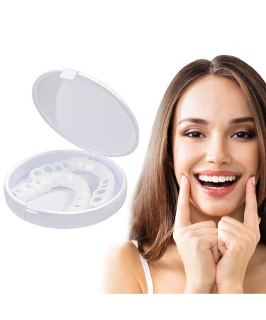 CHJC 2022 New Snap-On Dentures, Veneers Snap in Teeth, Snap in Teeth for Men and Women, Fix Confident Smile, White (CREAM)