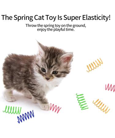 24 Pcs Colorful Spring Cat Toys Cat Spring Toys Cat Colorful Springs Toys Kittens Cat Interactive Toys Plastic Reusable Interactive Cat Toys for Swatting Biting Hunting Kitten Cat Toys 4 Color - Buy Online on GoSupps.com