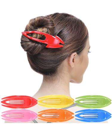 RC Roche 6 pieces of hair clip hair clamp French curved for women girls firm support without slides high quality hair medium rainbow multifolitis