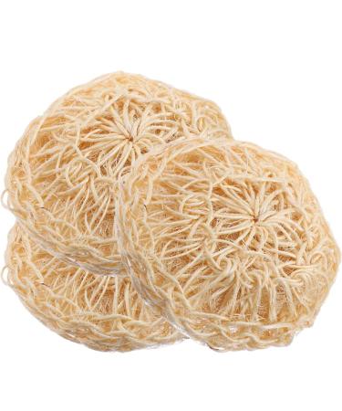Beavorty 3pcs Handwoven Sisal Loofah Natural Loofah Exfoliating Face Scrubber Bath Shower Loofah Pouf Luffa Pouf Bath Sponges 13x13cm