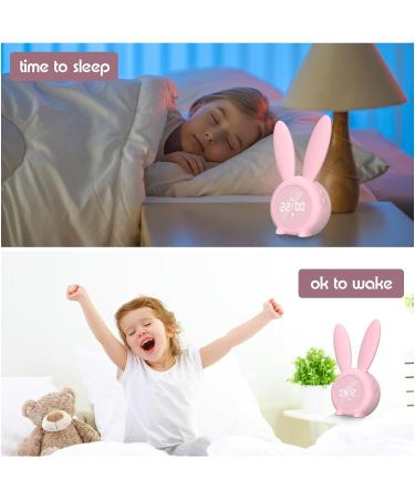 Buy MIIKUU Cute Rabbit Digital Alarm Clock for Kids | Creative Bedside Lamp & Snooze Function | Perfect for Girls & Boys - Pink A-Rosa - Buy Online on GoSupps.com