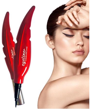 Feather Eyeliner Super Slim Waterproof Long-Lasting Feather Eyeliner Stamp | Eye Liners for Women Smudge Resistant Eyeliner Liquid for Makeup Show Date - Buy Online on GoSupps.com