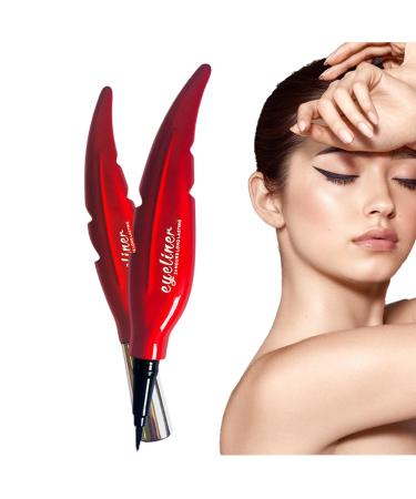 Eyeliner Liquid Liner - Super Slim Waterproof Long-Lasting Feather Eyeliner Stamp Liquid Pencil Beauty Eye Makeup Precise Ultra Fine Cool Black Eye Liner Liquid Kagrote