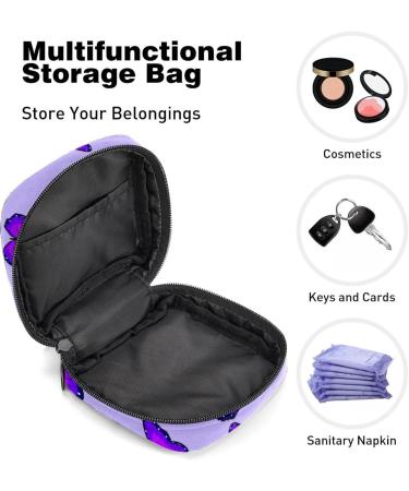 Anna Cowper Butterfly Pattern Purple Women's Storage Bag - Portable Period Bag for Menstrual Cup & Tampons | Stylish Feminine Design Perfect for Women & Teens - Buy Online on GoSupps.com