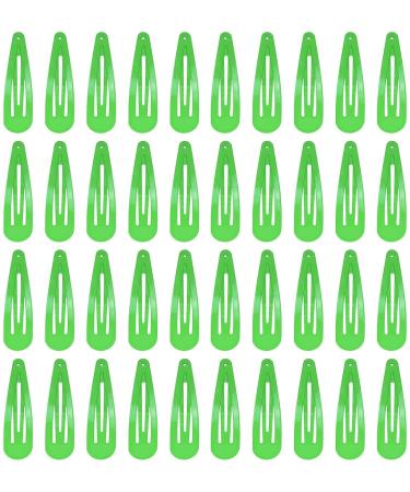 DAZISEN 40 Pack Hair Clips For Girls Metal Snap Kids Barrettes Women'S Hair Accessories Colorful Candy Lovely Simple Hairstyle Clips Green